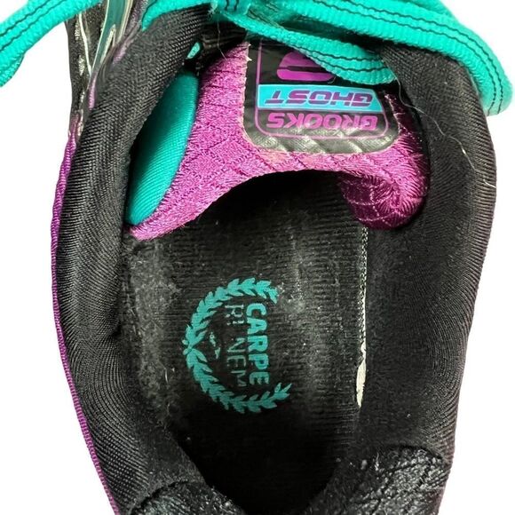 Brooks Women's Ghost 9 Running Shoes Sneakers Black Purple Teal US 8 - Picture 10 of 12